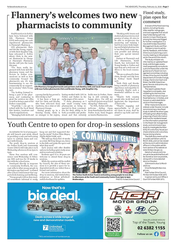 Forbes Advocate | p7 | Flannery's Welcomes Two New Pharmacists to Community | Life Pharmacy Group